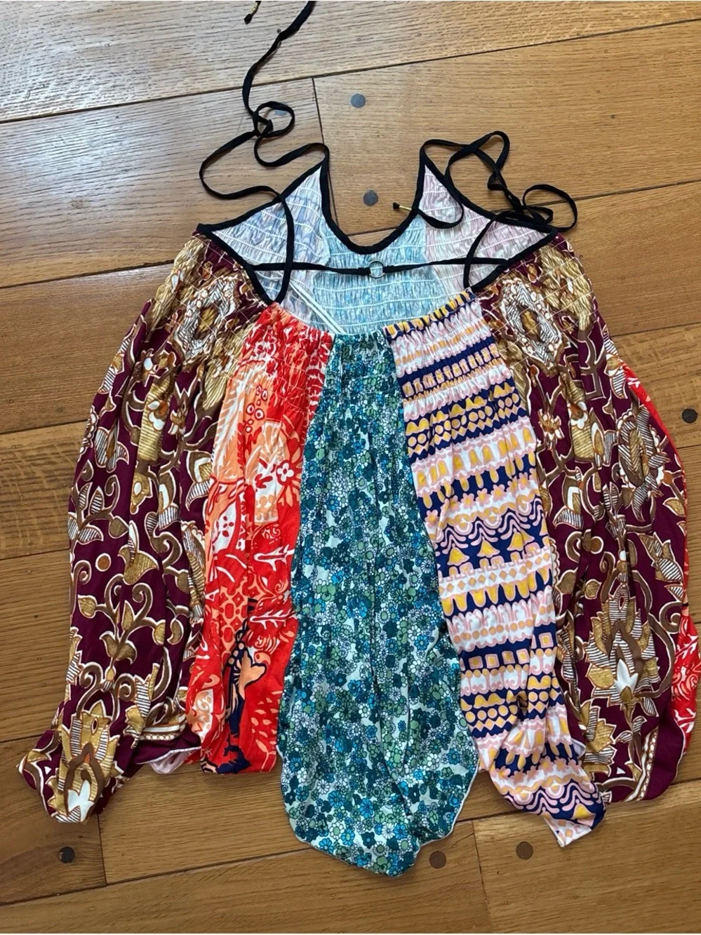 Free people Boho Patchwork Halter Swing Tunic - Multicolor